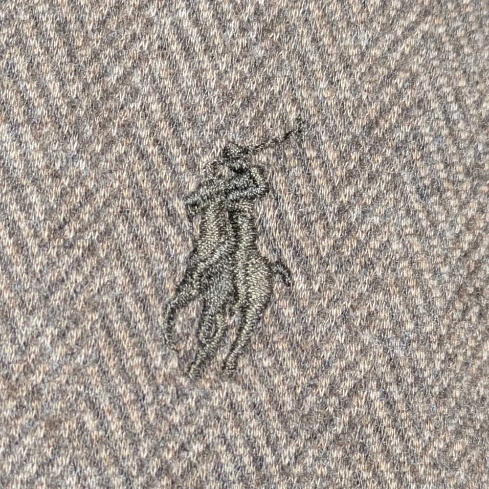 NWT Men's Polo Ralph Lauren Brown Herringbone 1/4 Zip Pullover, Cotton, CasualXL